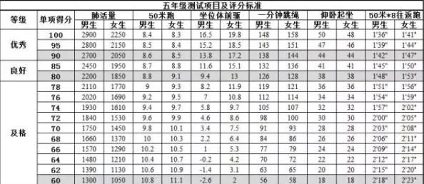 小学生体育达标标准有什么?请问小学生体育达标标准是多少?-第5张图片-波音达手游百科