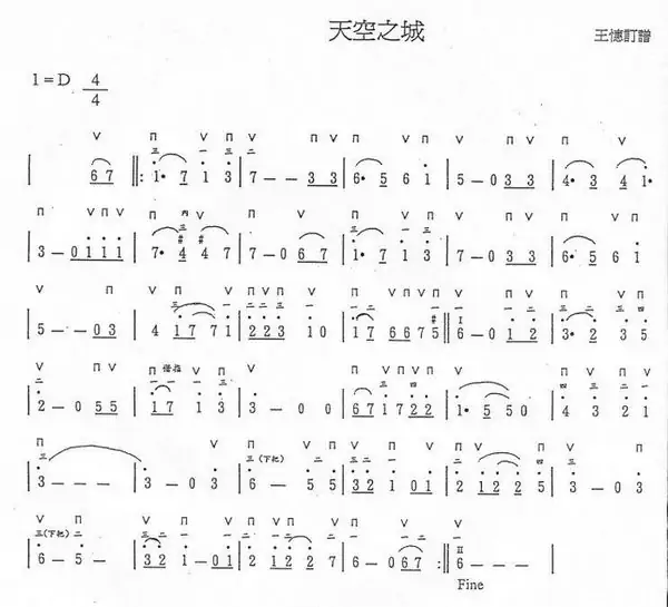 谁有天空之城钢琴曲的简谱?要双手的!!!天空之城钢琴曲原创是谁-第2张图片-波音达百科