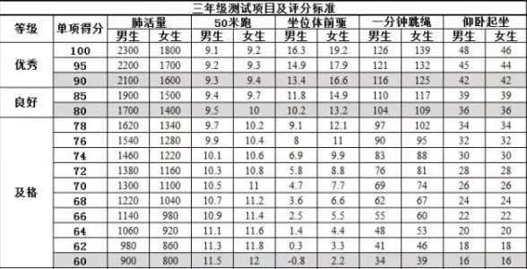 小学生体育达标标准有什么?请问小学生体育达标标准是多少?-第3张图片-波音达手游百科