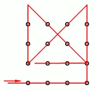 25个点连线答案图第二个点不可以过不斜不从复(25个点连线准确解法?)-第2张图片-波音达手游百科