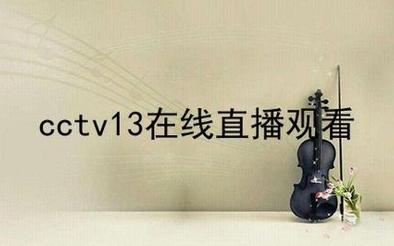 手机cctv13在线直播-第1张图片-波音达百科