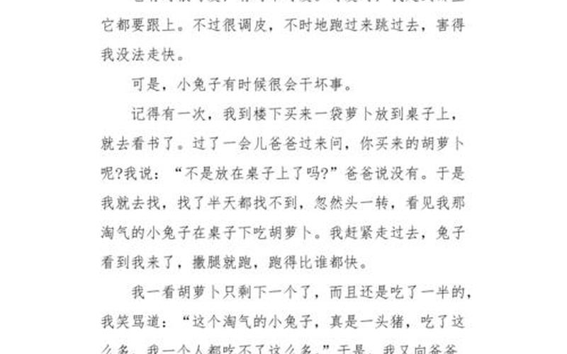 老师你的兔子好软水好多作文-第1张图片-波音达百科