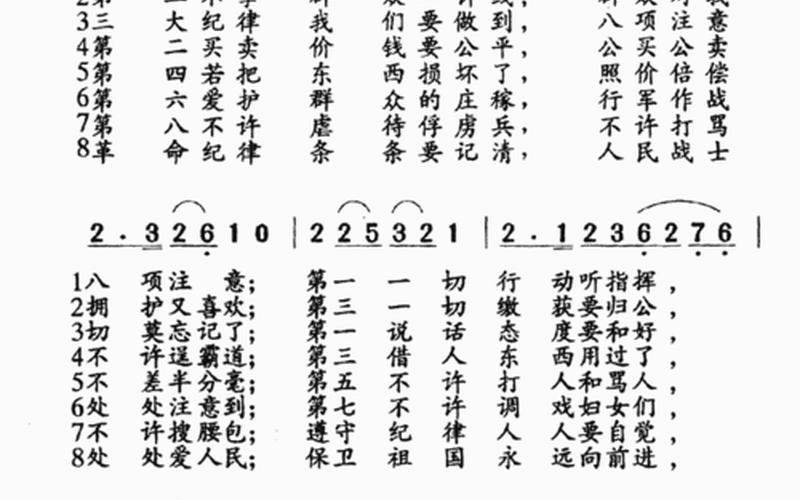 三大纪律八项注意歌词-第1张图片-波音达手游百科