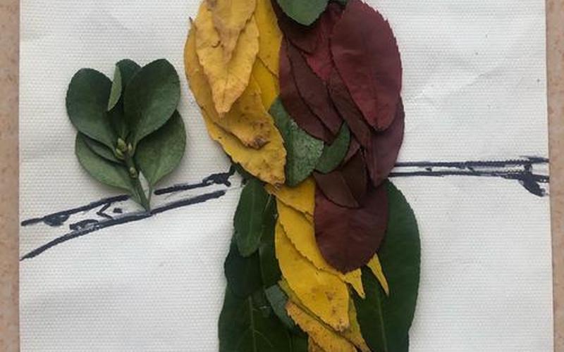 树叶粘贴画图片大全-第1张图片-波音达百科