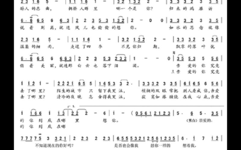 亲爱的你在哪里歌词-第1张图片-波音达百科