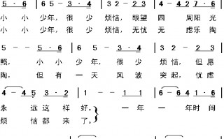 小小少年简谱怎么唱法(小小少年合唱简谱)