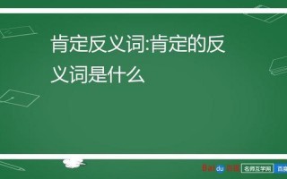肯定的反义词是什么