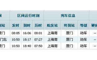 上海南站到厦门动车时刻表(昆山到上海南站动车时刻表)