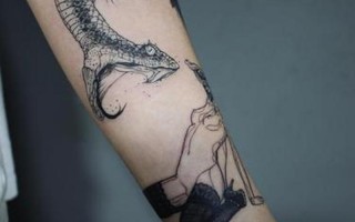 纹身仙女托桃男纹下部