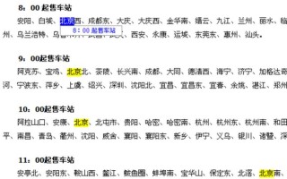 火车票每天几点放票