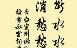 抽刀断水水更流举杯消愁愁更愁