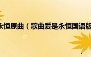 曾以为我们爱能够永恒是什么歌