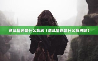 意乱情迷是什么意思