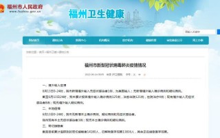福建疫情最新情况 最新消息