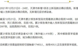 天津疫情最新消息今天新增一例