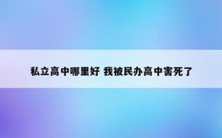 我被民办高中害死了