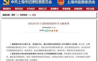 上海疫情被处理的官员