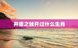 井底之蛙开过什么生肖