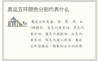 奥运五环所代表的五个大洲的名称