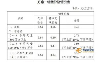 工业用天然气价格