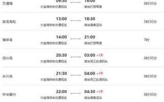 大连至烟台船票价格